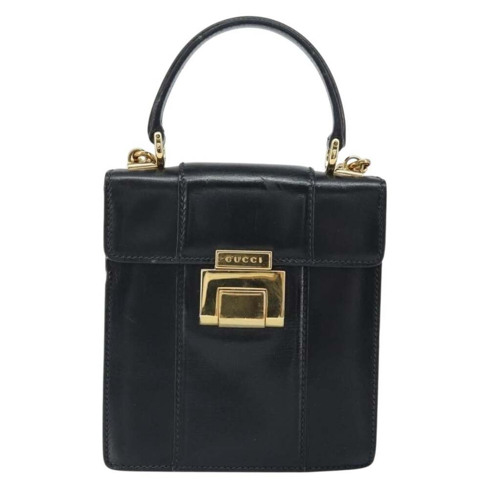 Gucci Bamboo Leather Handbag Black
